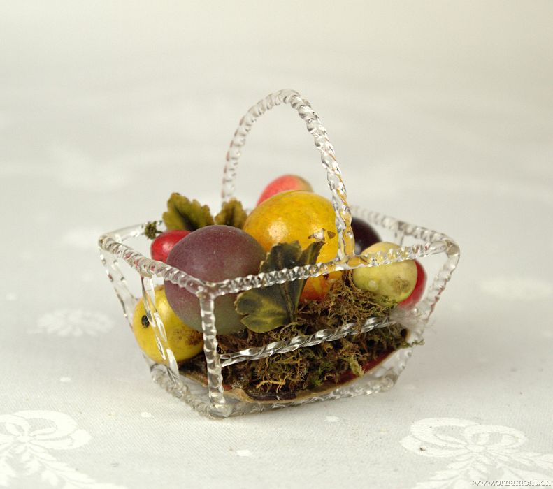 Glass basket with Glass Fruits