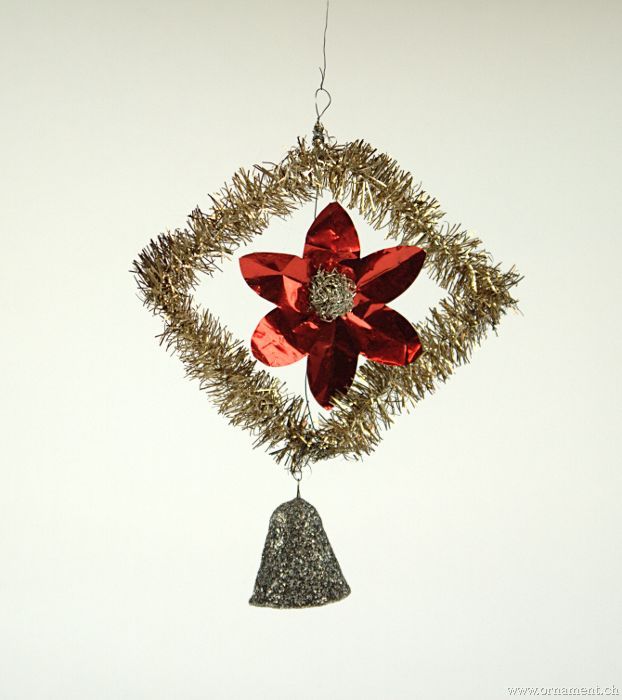 Tinsel Ornament with clock