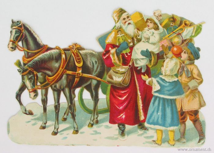 Santa with Children and Horses