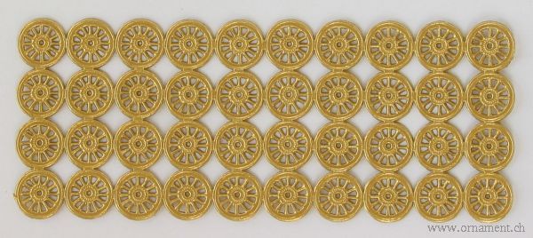 Sheet with 40 Golden Dresden Wheels