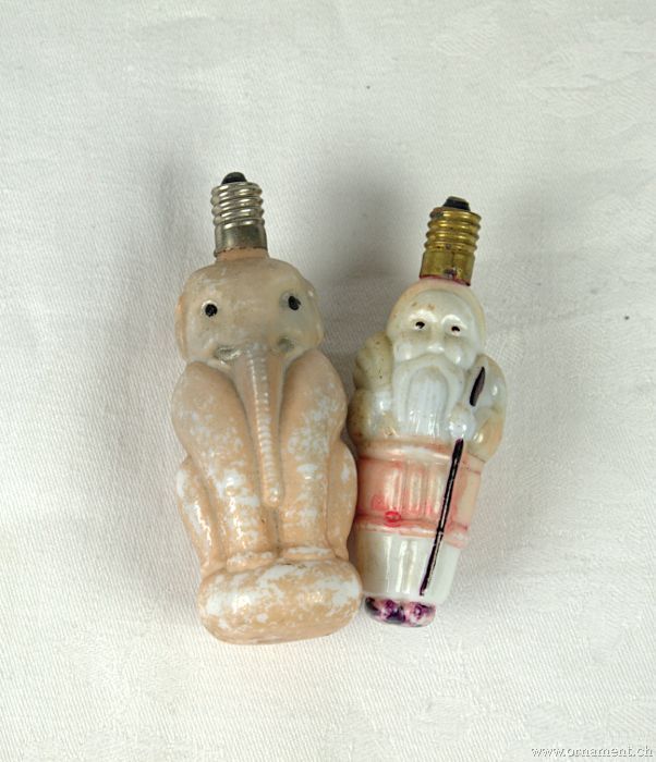 Santa and Elephant bulbs