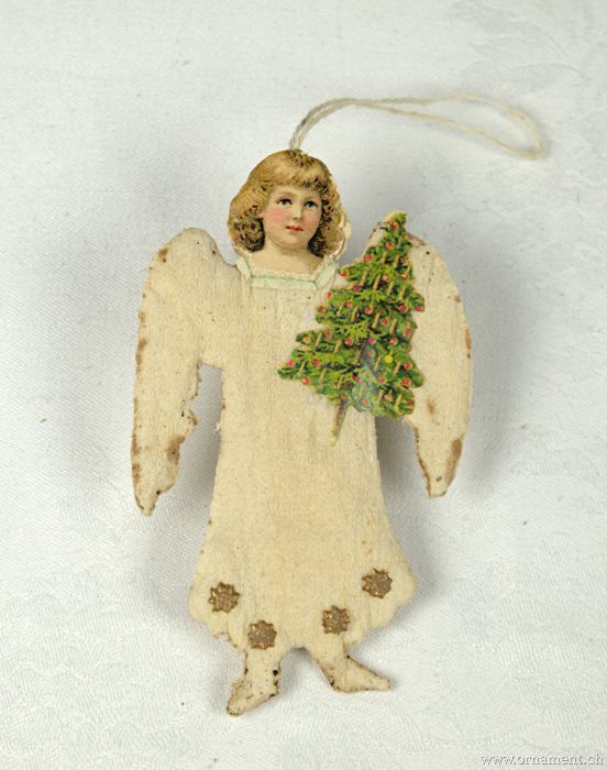 Cotton Angel with Christmas tree