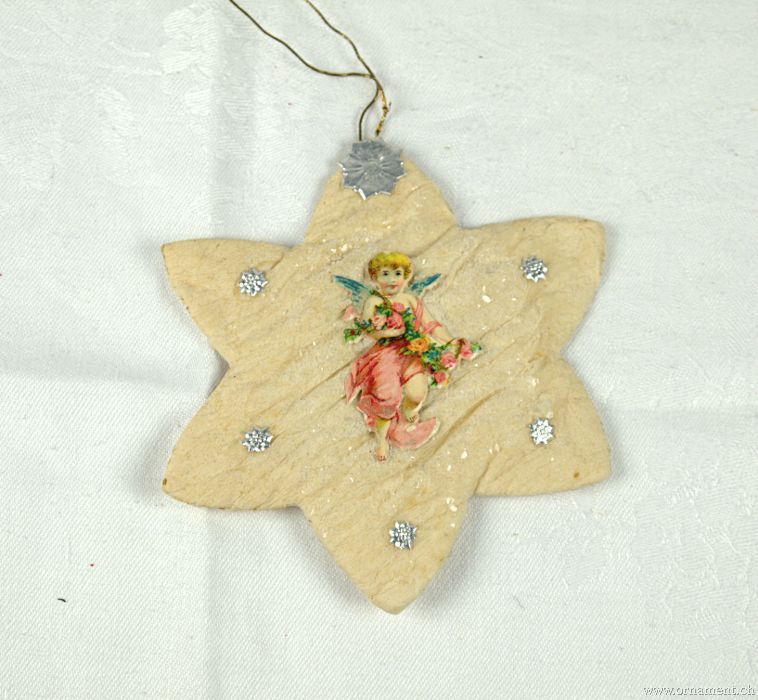 Cotton Star with Angel scrap